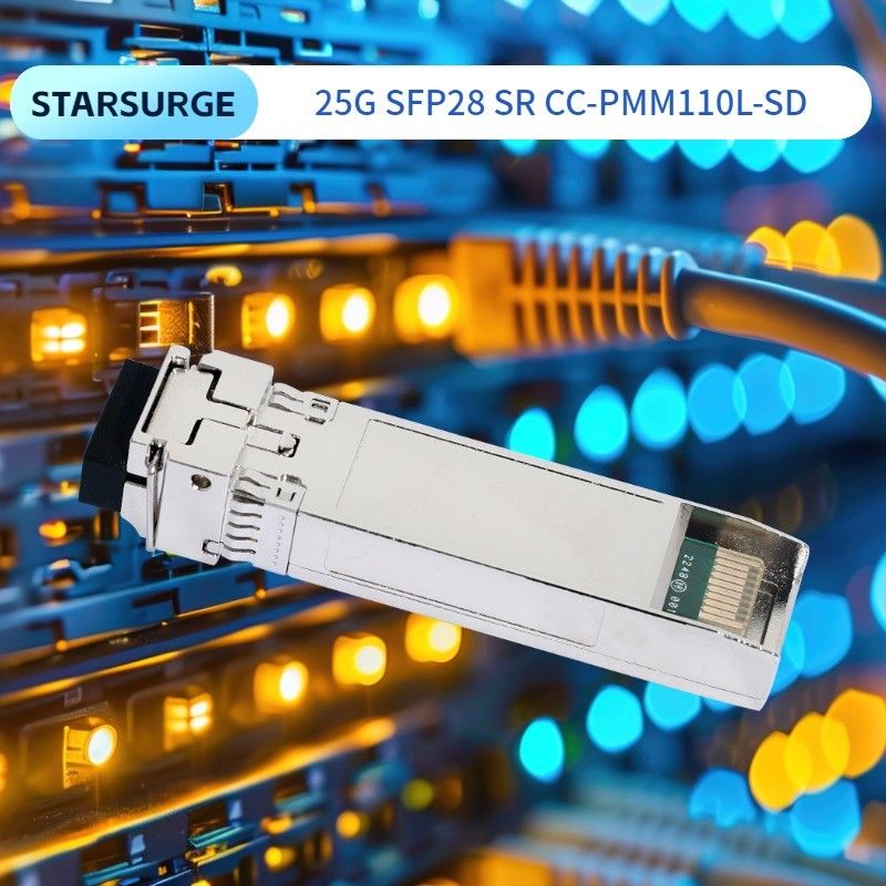 25G SFP28 SR Dual LC Transceivers Module Power Source DC 3.3V Kompatibilitas SFP28 MSA untuk Peralatan Serat Optik