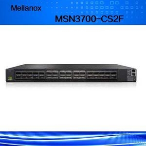 32 Qsfp28 Port Mellanox Switch MSN3700-CS2f dengan 2 catu daya AC dan CPU X86 dalam kedalaman standar 43.6*433.2*590.6 mm