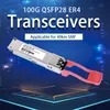 100g Qsfp28 Lr4 Er4 Zr4 Transceiver Optik 10km 20km 40km 60km 80km Modul Mode Tunggal Multimode Serat Dual LC/MPO