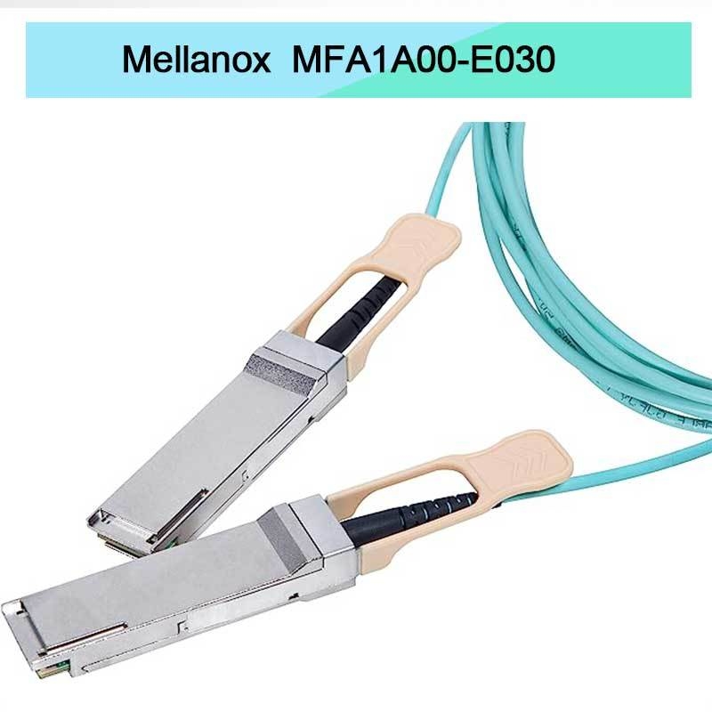 Kabel QSFP Mellanox AOC berbasis VCSEL MFA1A00-E030 IB EDR Hingga 100Gb/S