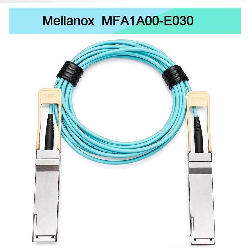 Kabel QSFP Mellanox AOC berbasis VCSEL MFA1A00-E030 IB EDR Hingga 100Gb/S