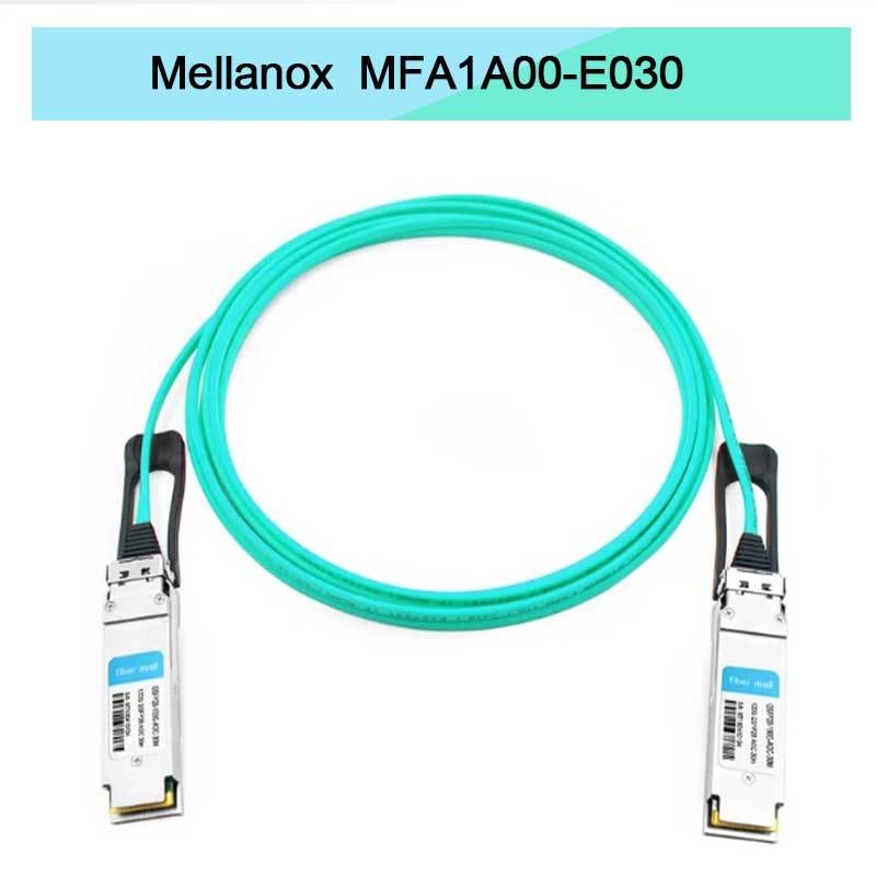 Kabel QSFP Mellanox AOC berbasis VCSEL MFA1A00-E030 IB EDR Hingga 100Gb/S