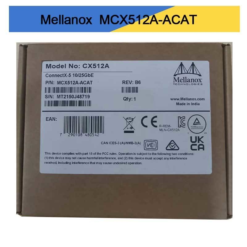 MCX512A-ACAT Mellanox ConnectX-5 EN Kartu Antarmuka Jaringan 10/25GbE Dual Port SFP28