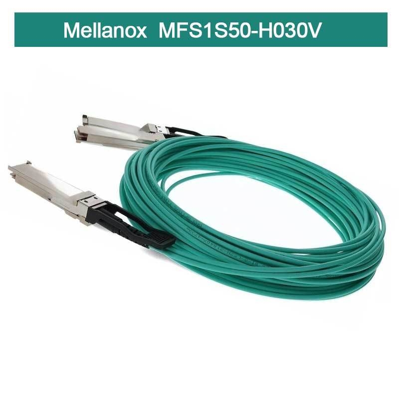 Infiniband Mellanox AOC MFS1S50-H030V VPI HDR & ETH 2x100Gb/S 30M QSFP56 baru dan asli