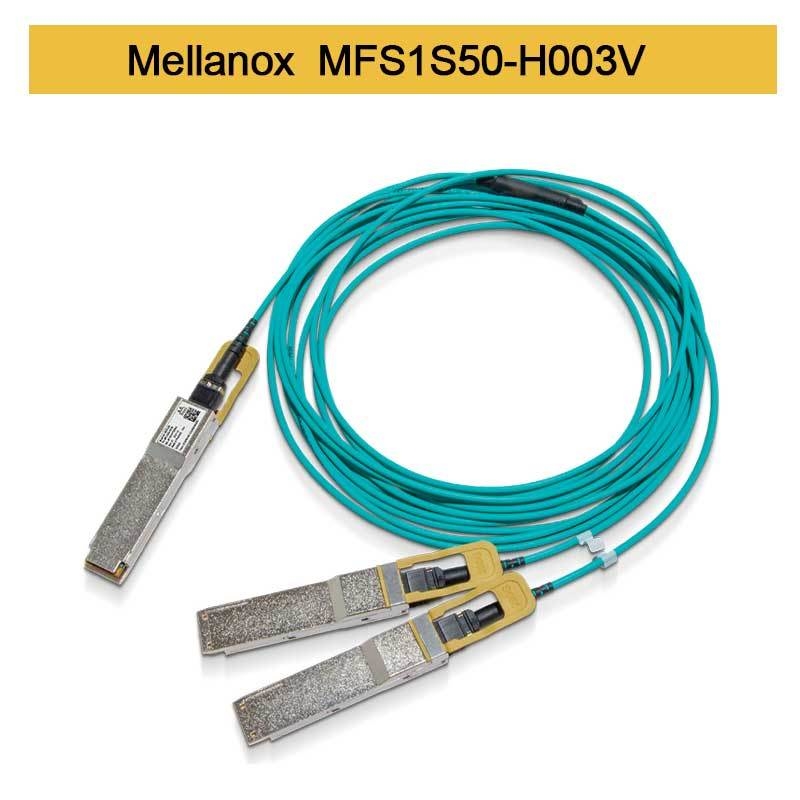MFS1S50-H003V Kabel Aoc 200GbE Ke 2x100GbE Kabel QSFP56 Ke 2xQSFP56 MMF Mellanox AOC