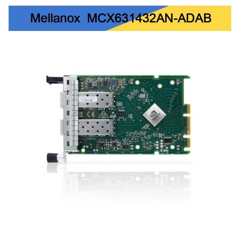 Kartu Adaptor En Nvidia MCX631432AN-ADAB Connectx-6 Lx, 25Gbe Ocp3.0, dengan Manajemen Host, Dual-Port SFP28, PCIe 4.0 X8, Tanpa Kripto, Braket Sekrup Jempol (Tarik)