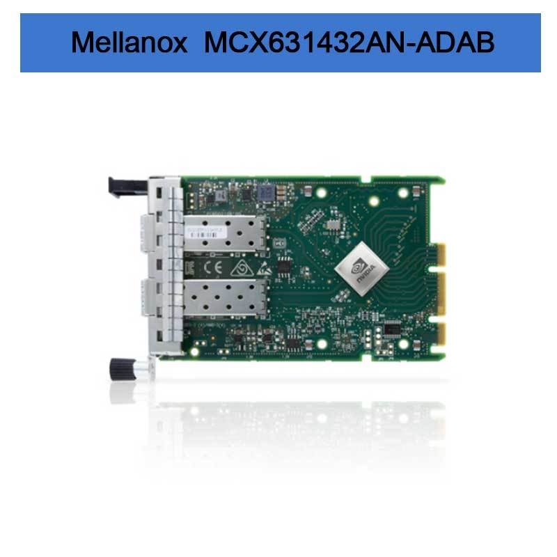 Kartu Adaptor En Nvidia MCX631432AN-ADAB Connectx-6 Lx, 25Gbe Ocp3.0, dengan Manajemen Host, Dual-Port SFP28, PCIe 4.0 X8, Tanpa Kripto, Braket Sekrup Jempol (Tarik)