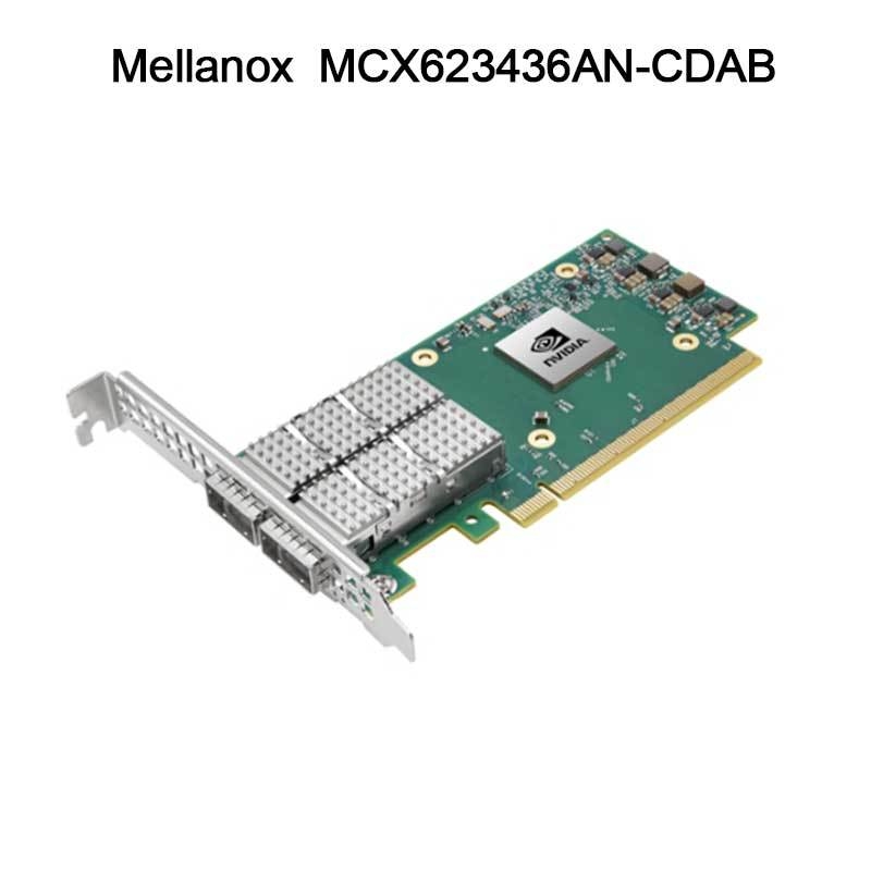 Kartu Adaptor En Nvidia MCX623436an-Cdab Connectx-6 Dx, 100gbe, Ocp3.0, dengan Manajemen Host, Dual-Port Qsfp56, Pcie 4.0 X16, Tanpa Kripto, Sekrup Jempol (Tarik Tab)