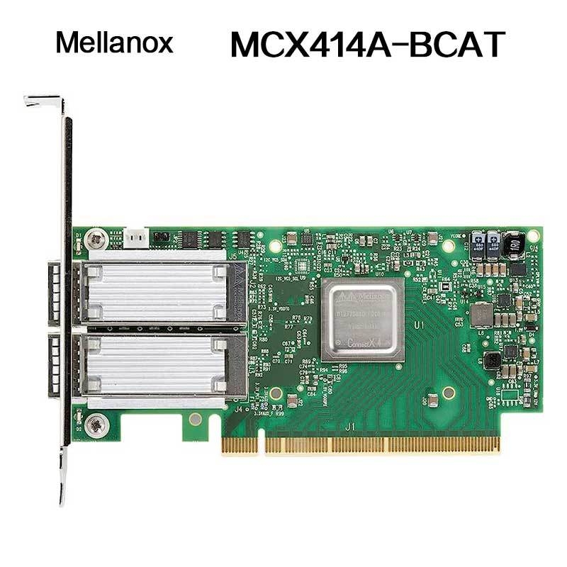Kartu Antarmuka Jaringan Nvidia 900-9X426-0054-Sq0 MCX414A-BCAT ConnectX-4 En, Dual-Port Qsfp28 40/56Gbe, PCIe3.0 X8, Braket Tinggi