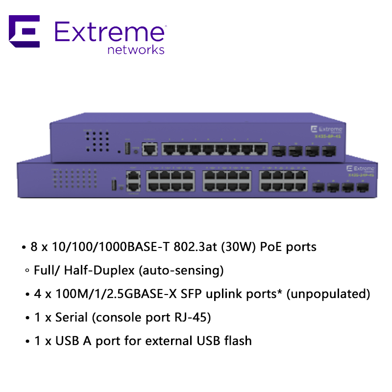 Mellanox Network Switch High-Performance Extreme X435-8p-4s Network Switch untuk Konektivitas Cepat