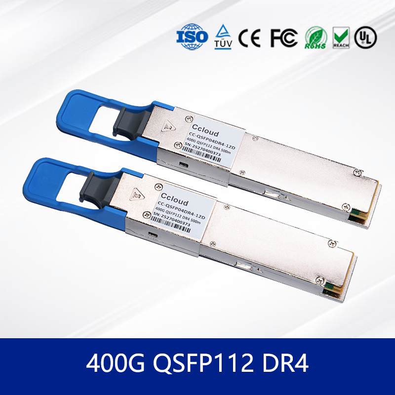 Modul Transceiver Optik 400G QSFP112 DR4 Berkecepatan Tinggi untuk Pusat Data