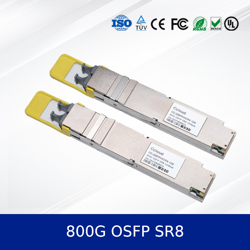 Modul Transceiver Optik 800G OSFP SR8 Kecepatan Tinggi, Daya Rendah, Sesuai MSA