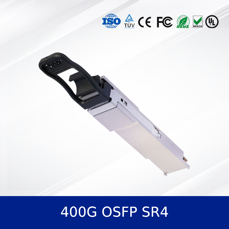 Kecepatan tinggi 400G QSFP112 SR4 Optical Transceiver Module Kecepatan tinggi 850nm 100m MMF