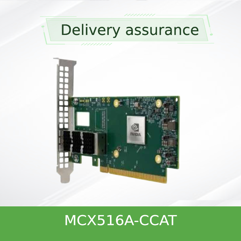 100GbE NIC Mellanox Kartu Jaringan MCX516A-CCAT Dual-Port QSFP28 PCIe3.0x16