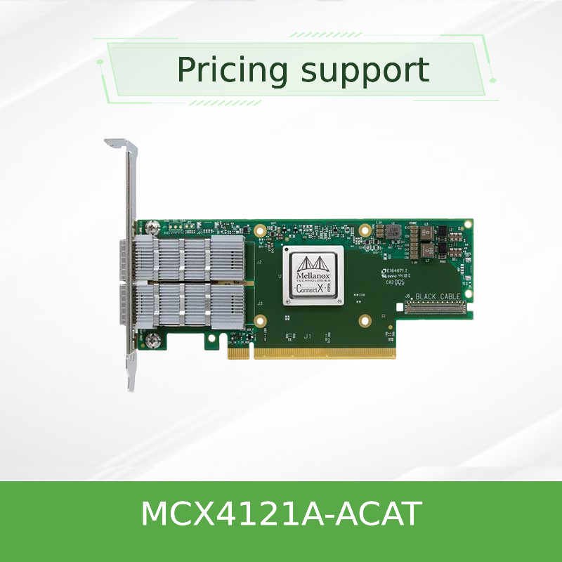 Mellanox ConnectX-4 Lx EN 25GbE Dual Port SFP28 PCIe3.0 X8 Kartu Antarmuka Jaringan MCX4121A-ACAT