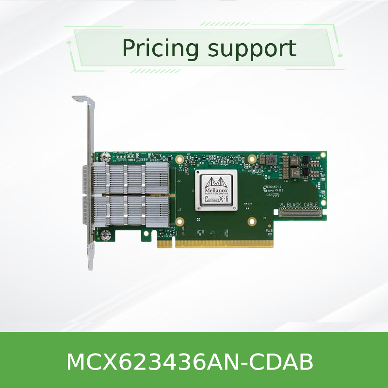 Kartu Adaptor En Nvidia MCX623436an-Cdab Connectx-6 Dx, 100gbe, Ocp3.0, dengan Manajemen Host, Dual-Port Qsfp56, Pcie 4.0 X16, Tanpa Kripto, Sekrup Jempol (Tarik Tab)