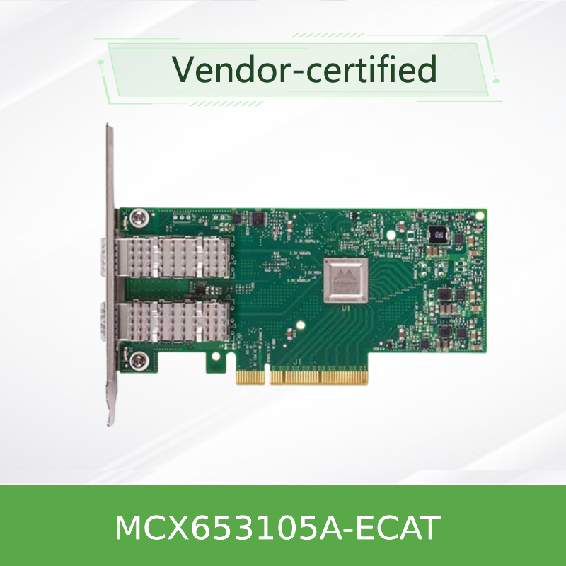 MCX653105A-ECAT ConnectX-6 VPI Adapter Card 100Gb/S HDR100 EDR IB 100GbE Single Port QSFP56
