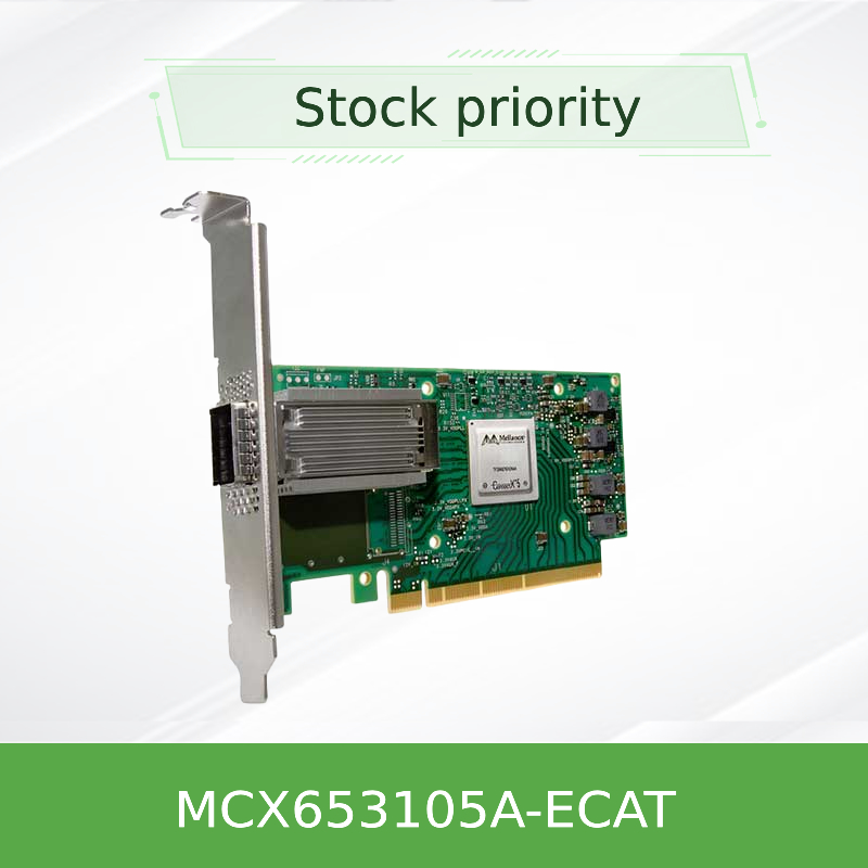 Kartu jaringan Mellanox Nic Card ConnectX-6 100GbE Port Tunggal MCX653105A-ECAT