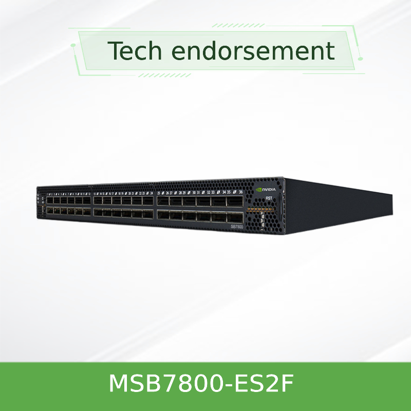MSB7800-ES2F Mellanox Infiniband Beralih EDR 36 Port Manajemen Tanpa Pemblokiran