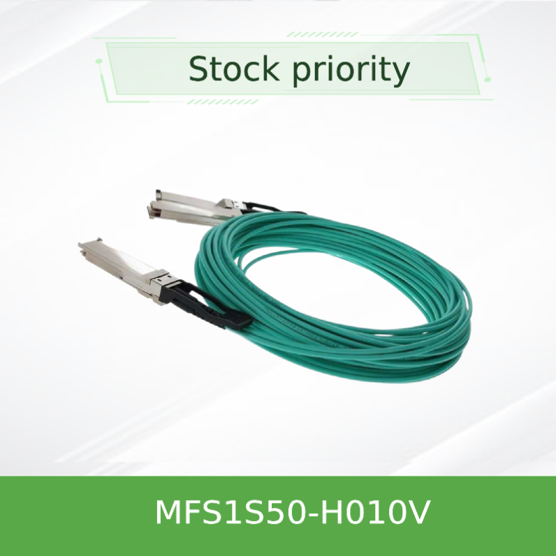 MFS1S50-H010V 200GbE Ke 2x100GbE Kabel Serat Optik Aktif Kabel InfiniBand Kabel Mellanox AOC