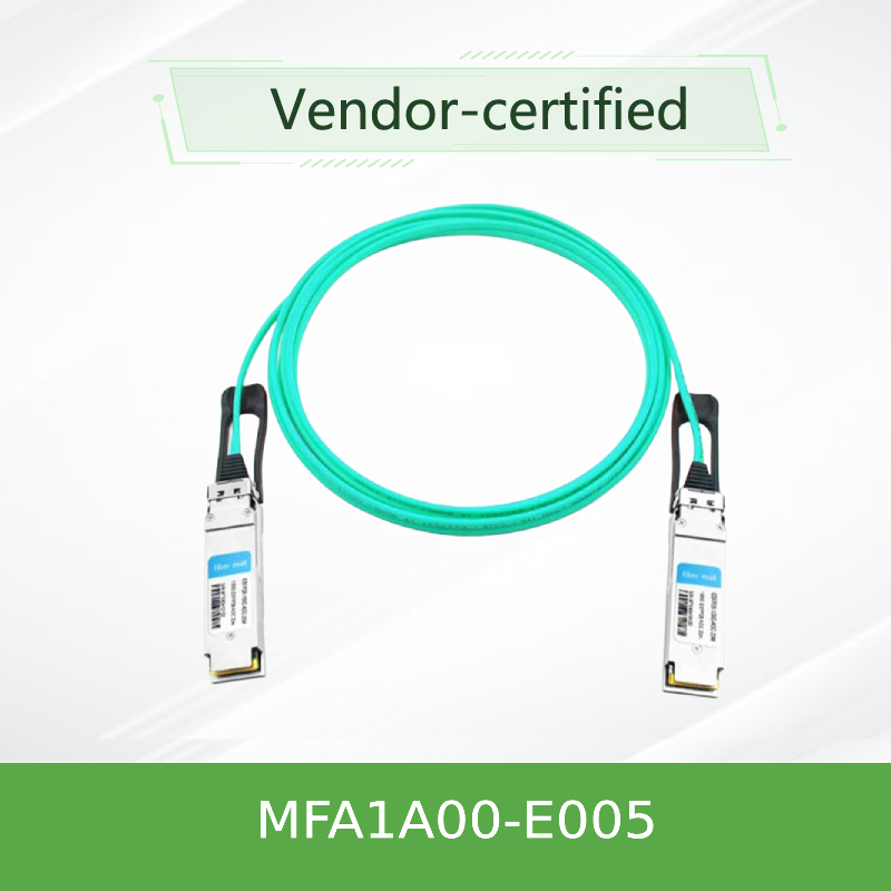 MFA1A00-E005 Kabel Optik Aktif InfiniBand EDR Hingga 100Gb/S QSFP LSZH 5m kabel Mellanox AOC