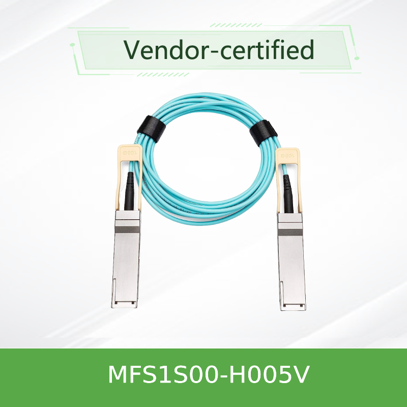 MFS1S00-H005V(980-9I45D-00H005) Kabel optik aktif Aoc Hingga 200Gb/S IB HDR QSFP56 5m