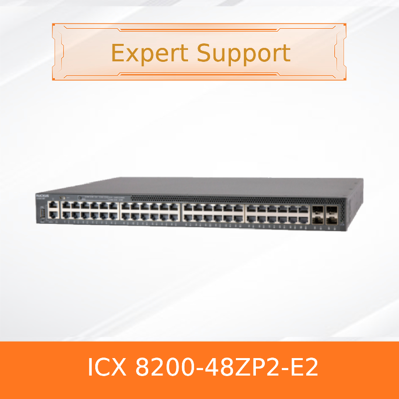 Sakelar Ruckus ICX 8200-48ZP2-E2 Tingkat Lanjut dengan Catu Daya 150W