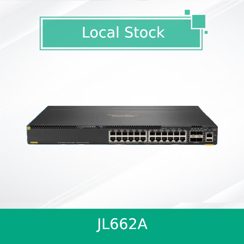 Sakelar Hpe Aruba Networking Cx 6300m 24-Port 1gbe Class 4 Poe dan 4-Port SFP56 (JL662A)