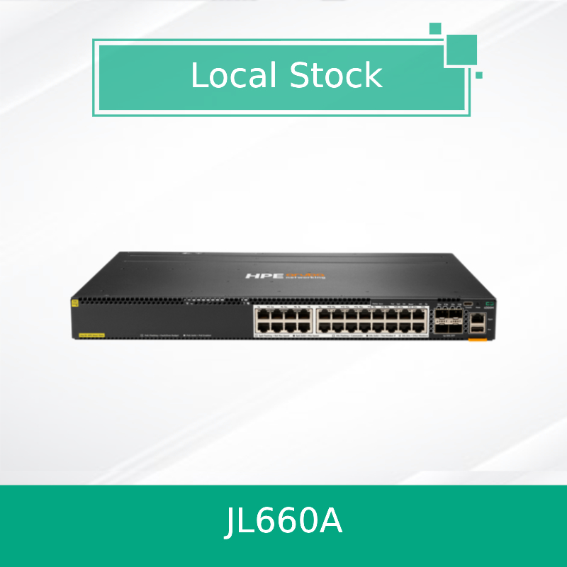 Sakelar Hpe Aruba Networking Cx 6300m 24 Hpe Smart Rate Poe dan 4 SFP56 (JL660A)