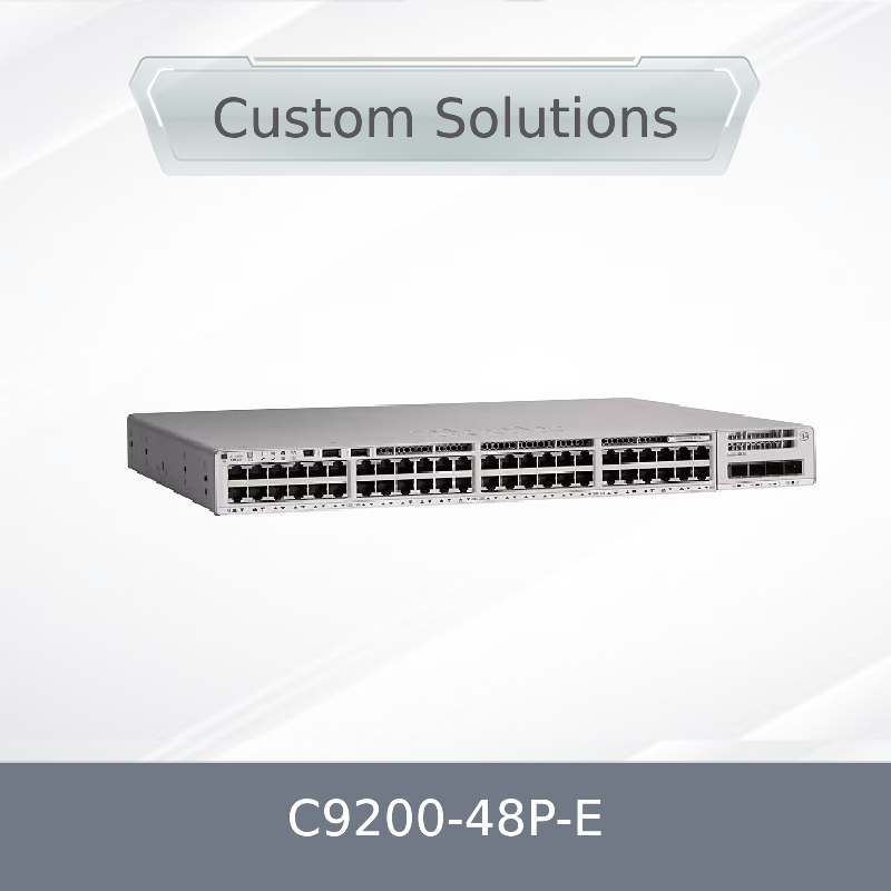 C9200-48p-E 48X 1g RJ45 Poe+Port Network Switch 48 Port Poe+Network Essentials dengan X1 AC Power Supply