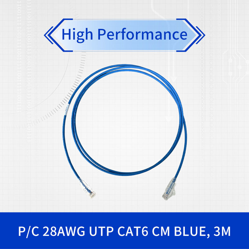 Superfine 28 AWG Cat 6 Patch Cord with 3M U/UTP RJ45 Plug for High-Density Networking