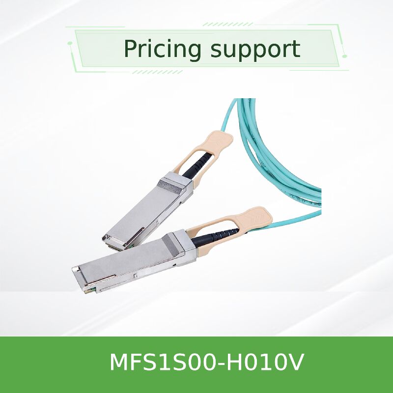 mellanox MFS1S00-H010V 10m 200Gb/s QSFP56 Kabel Optik Aktif Jangkauan Terpanjang untuk Jaringan Pusat Data