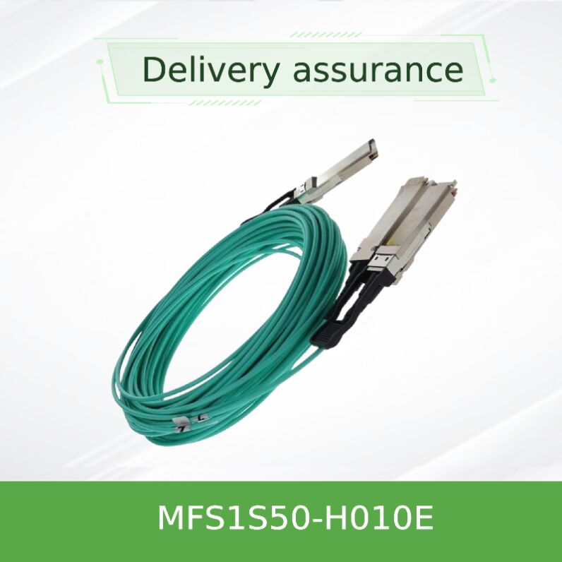Kabel Splitter Optik Aktif NVIDIA Mellanox MFS1S50-H010E 200Gb/s ke 2x100Gb/s QSFP56 AOC 10m